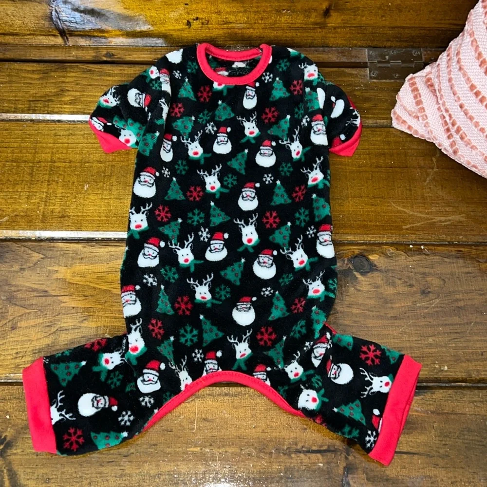 Hotel Doggy Cozy Plush Christmas‎ Santa Claus Onesie- Large